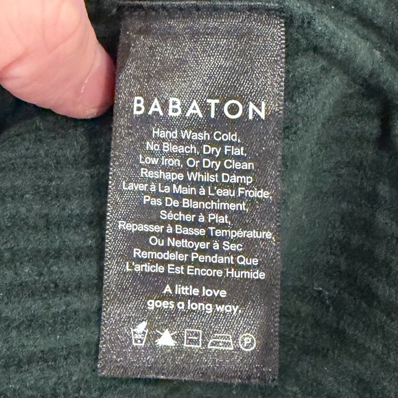 Babaton Chalmers Mock Knit Wool Blend Sweater Women’s Medium Green Pullover - Picture 5 of 11